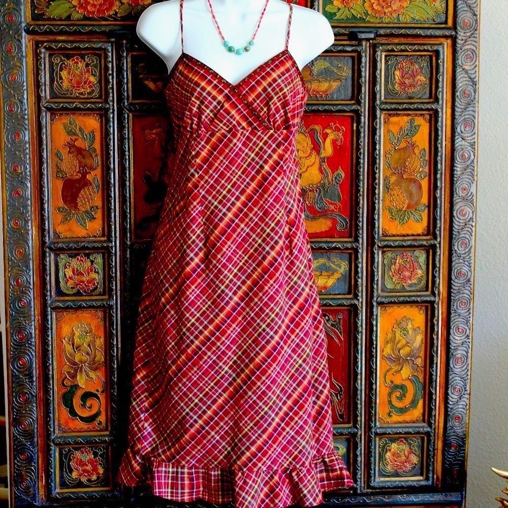 Vintage Teese Me Plaid Maxi Dress